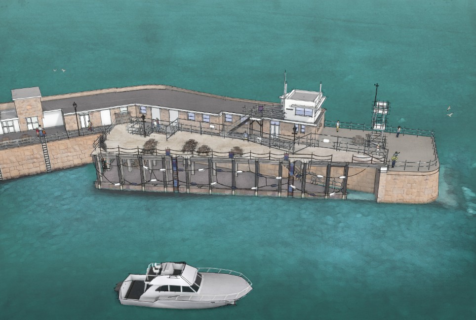 Existing landing stage at Gorey Pier