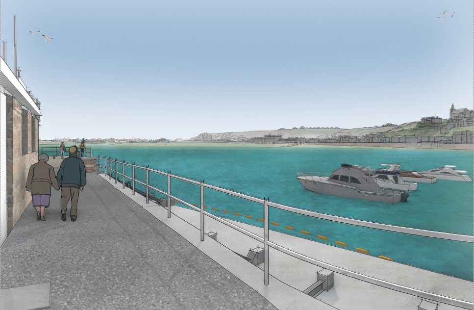 Proposed view of Gorey pier with landing stage removed