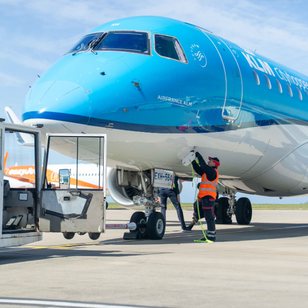 KLM and easyJet aircraft at Jersey Airport
